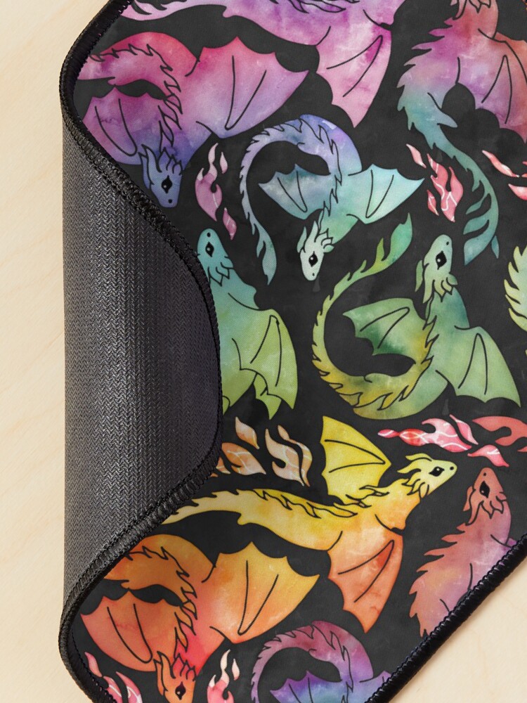 Alternate view of Dragon fire dark rainbow Mouse Pad