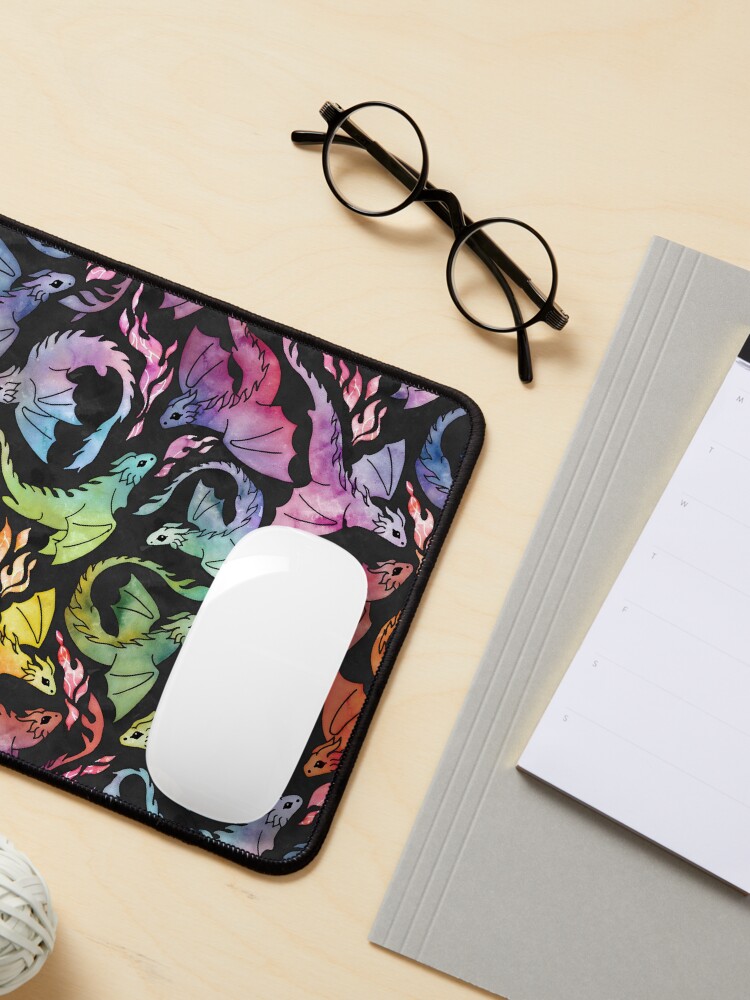 Alternate view of Dragon fire dark rainbow Mouse Pad