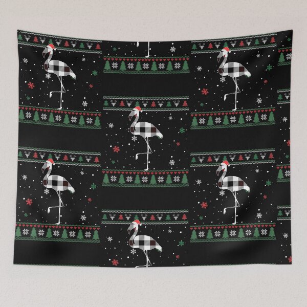Item preview, Funny Christmas Flamingo Buffalo Plaid White designed and sold by Nguyenhaithanh.