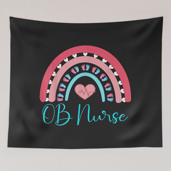 Item preview, OB Nurse Rainbow Heart Baby Labor Delivery Obstetrics GYN designed and sold by selmacarolg.