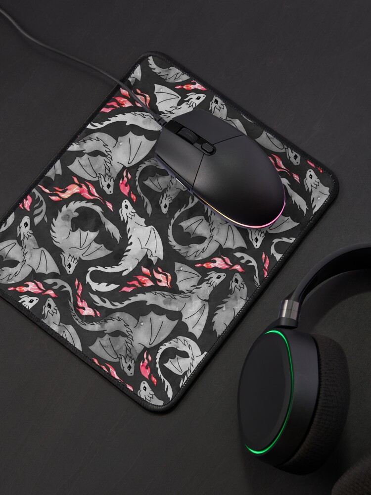 Alternate view of Dragon fire dark grey and black Mouse Pad
