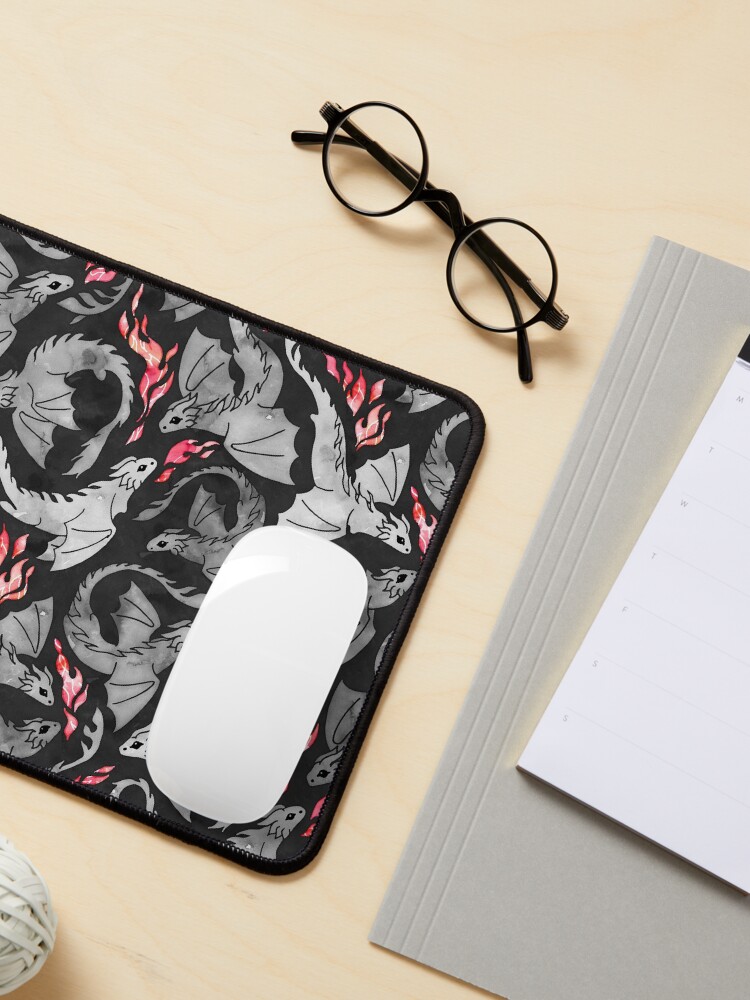 Alternate view of Dragon fire dark grey and black Mouse Pad