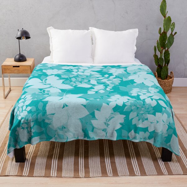 Item preview, Turquoise camo botanical abstract floral pattern designed and sold by BLMcreations.