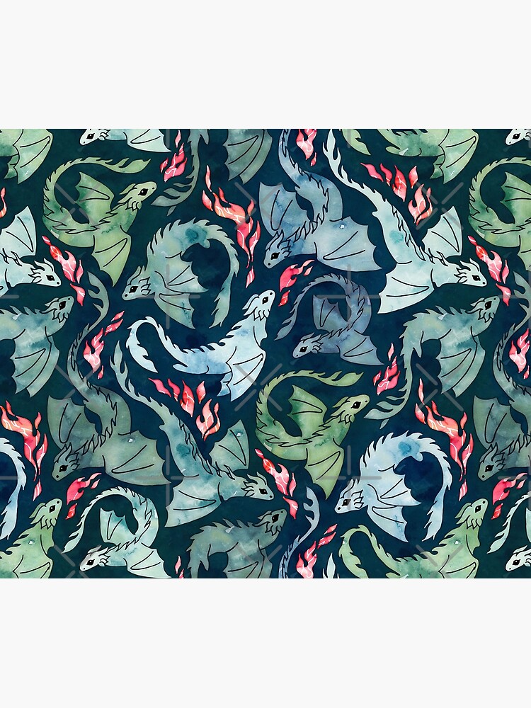 Dragon fire dark blue & green by adenaJ