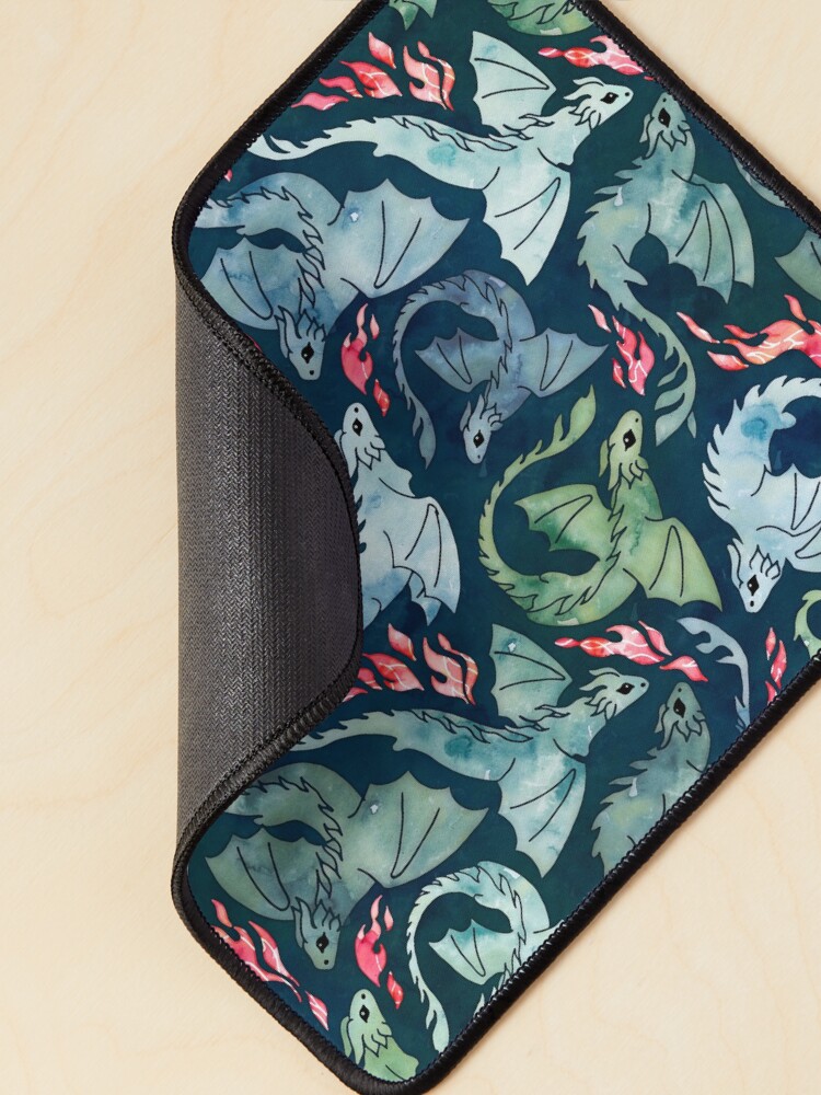 Alternate view of Dragon fire dark blue & green Mouse Pad