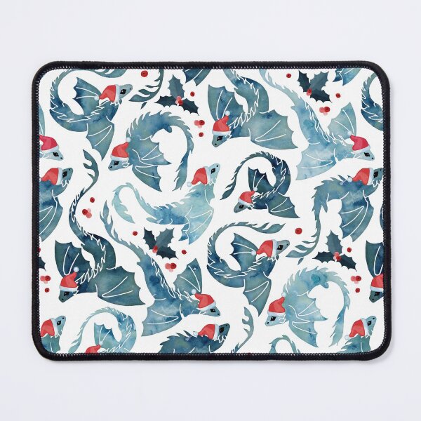 Item preview,  Dragon fire blue Christmas holly designed and sold by adenaJ.