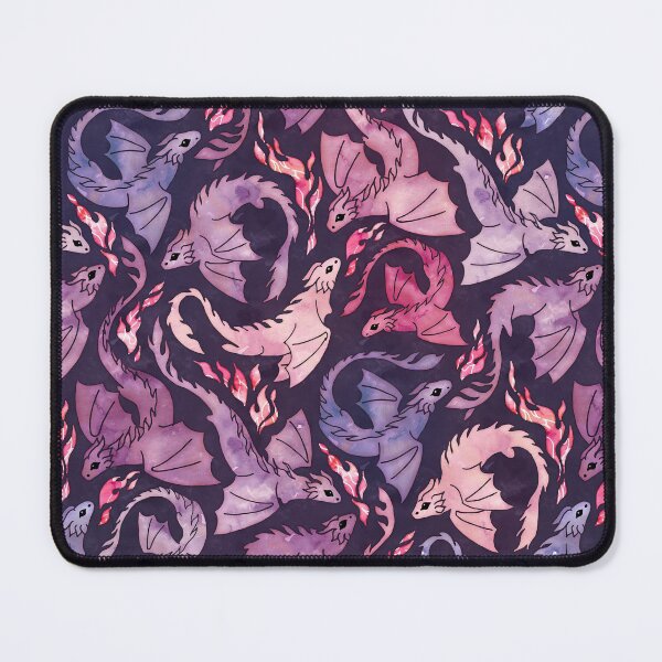 Dragon fire dark pink & purple Mouse Pad