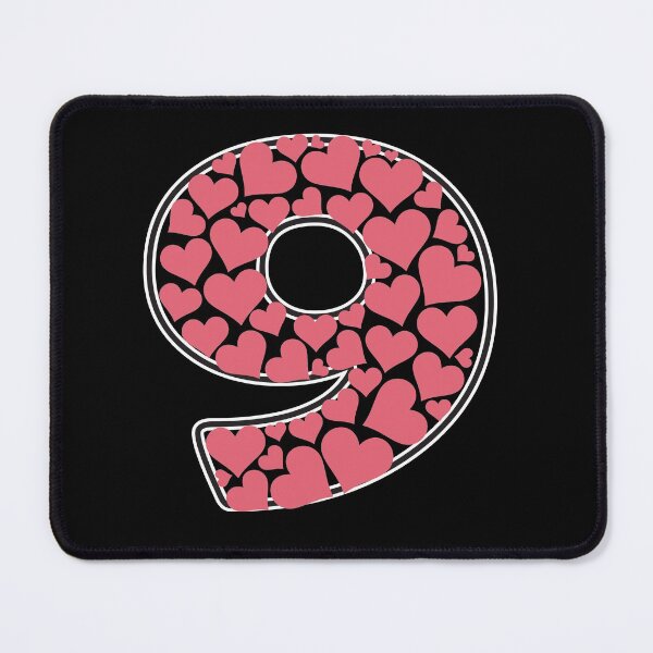 Item preview, Number 9 filled with pink hearts designed and sold by Rhu Creations.