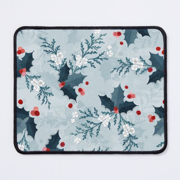 Christmas holly and cedar Mouse Pad
