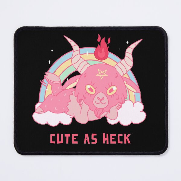 Item preview, Cute as Heck Baby Baphomet Lounging Cloud Rainbow Pentacle Pentagram Fire designed and sold by AlasAHintStudio.
