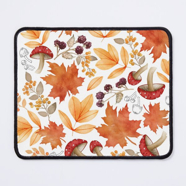 Autumn leaves and mushrooms Mouse Pad