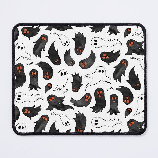 Cute watercolour ghosts with glowing eyes Mouse Pad