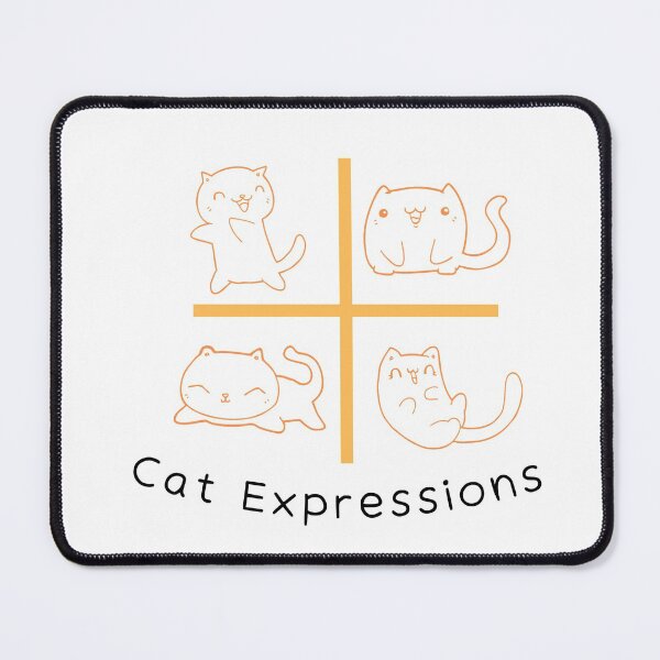 Item preview, 4 Cat Expressions On Yellow Color designed and sold by kucingmaikan.