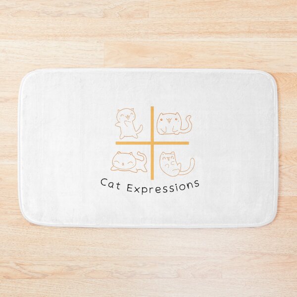 Item preview, 4 Cat Expressions On Yellow Color designed and sold by kucingmaikan.