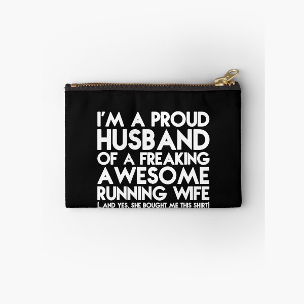 Item preview, I'm A Proud Husband of A Freaking Awesome Running Wife designed and sold by clickmostro.