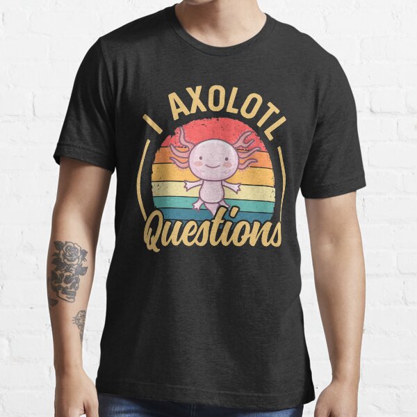 Vista previa del artículo con la obra «I Preguntas sobre Axolotl - Funny Axolotl Retro Vintage Sunset Design», diseñado y vendido por ohmier.