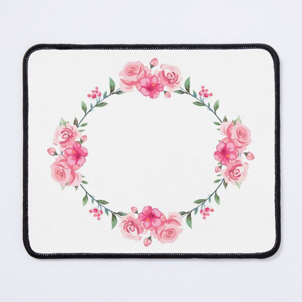 Item preview, Watercolor Pink Rose Flowers Wreath designed and sold by monodesigns.