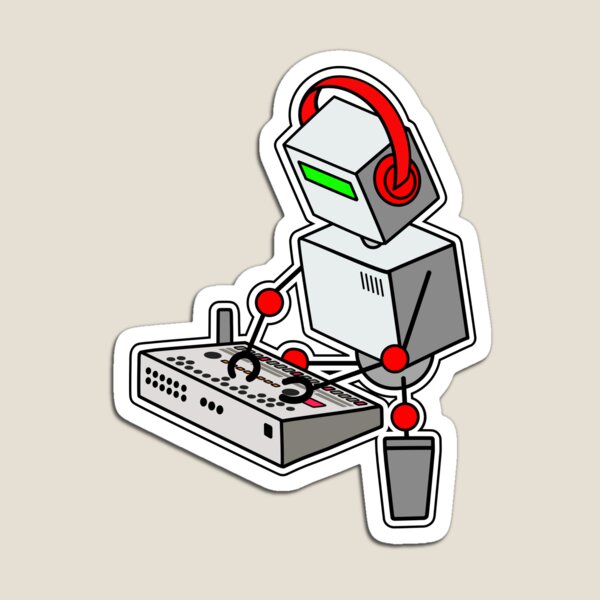 Item preview, Robot Musician Playing 909 Drum Machine  designed and sold by AtomicMalibu.