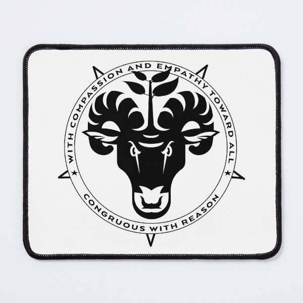 Item preview, With Empathy and Compassion Toward All Congruous with Reason vegan vegetarian pentagram baphomet designed and sold by AlasAHintStudio.