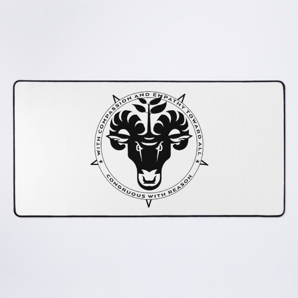 Item preview, With Empathy and Compassion Toward All Congruous with Reason vegan vegetarian pentagram baphomet designed and sold by AlasAHintStudio.