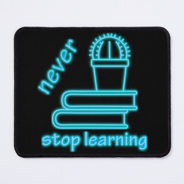 Item preview, Never stop learning - books and cactus - blue designed and sold by FunnyChameleon.