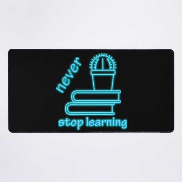 Item preview, Never stop learning - books and cactus - blue designed and sold by FunnyChameleon.