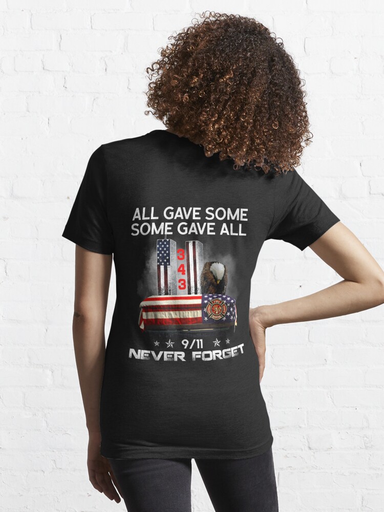 U.S Firefighter 343 T-Shirt Never Forget 9-11 Brave Fireman FDNY 343  Patriot Day