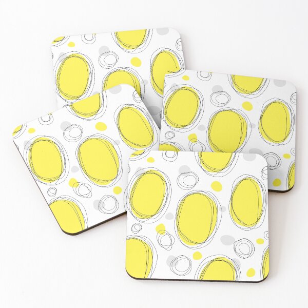 Item preview, Abstract swirls and yellow shapes summer pattern designed and sold by mrhighsky.