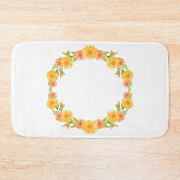 Item preview, Watercolor Orange Flowers Wreath designed and sold by monodesigns.