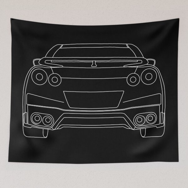 Item preview, Nissan R35 GTR Rear Wireframe Design | Tee Shirt & Apparel - White designed and sold by TheStickerLab.