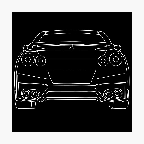 Lámina fotográfica «Nissan R35 GTR Rear Wireframe Design | Camiseta y ...