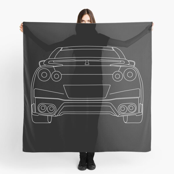 Aperçu de l'œuvre Nissan R35 GTR Arrière Conception De Filaire | Tee-shirt et vêtements - Blanc créée et vendue par TheStickerLab.