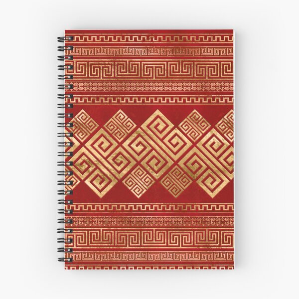 Item preview, Greek Meander - Greek Key - Gold on Red #1 designed and sold by k9printart.