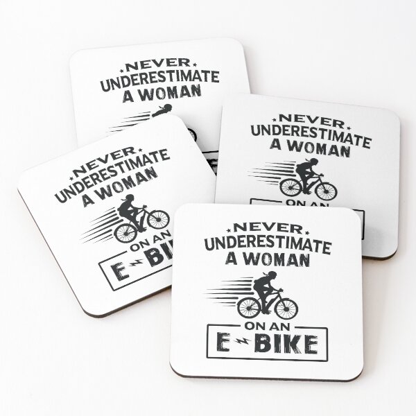 Item preview, Never Underestimate A Woman On An Ebike Electric Bicycle designed and sold by PowerDesignsPD.