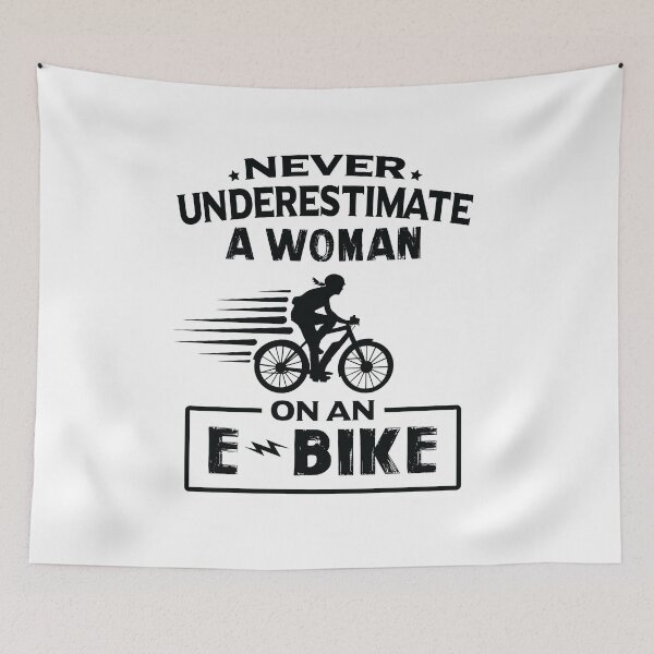 Item preview, Never Underestimate A Woman On An Ebike Electric Bicycle designed and sold by PowerDesignsPD.