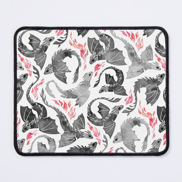 Dragon fire greys & blacks Mouse Pad
