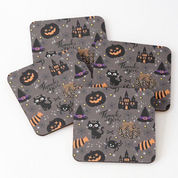 Item preview, Loepard Pumpkin Cat Witchhat Spider Halloween Pattern designed and sold by JooArtPrints  ★★★★★.