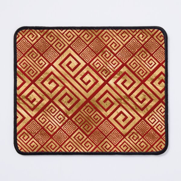 Item preview, Greek Meander - Greek Key - Gold on Red #2 designed and sold by k9printart.