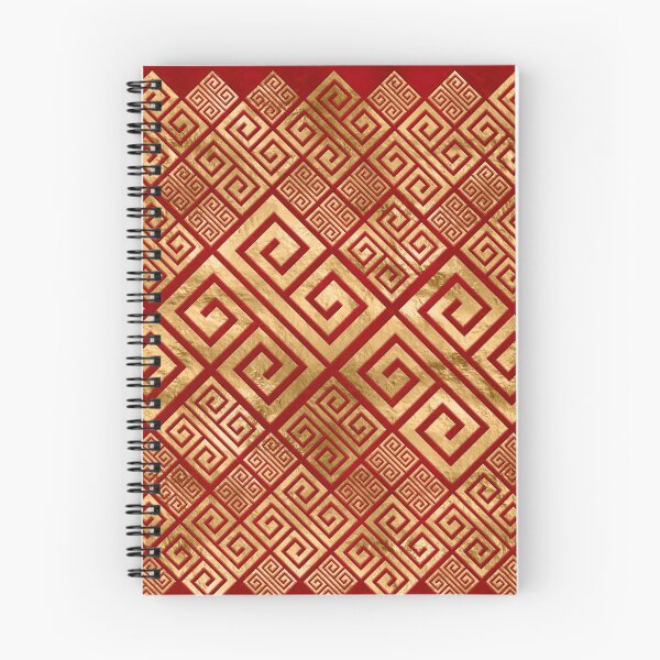 Item preview, Greek Meander - Greek Key - Gold on Red #2 designed and sold by k9printart.