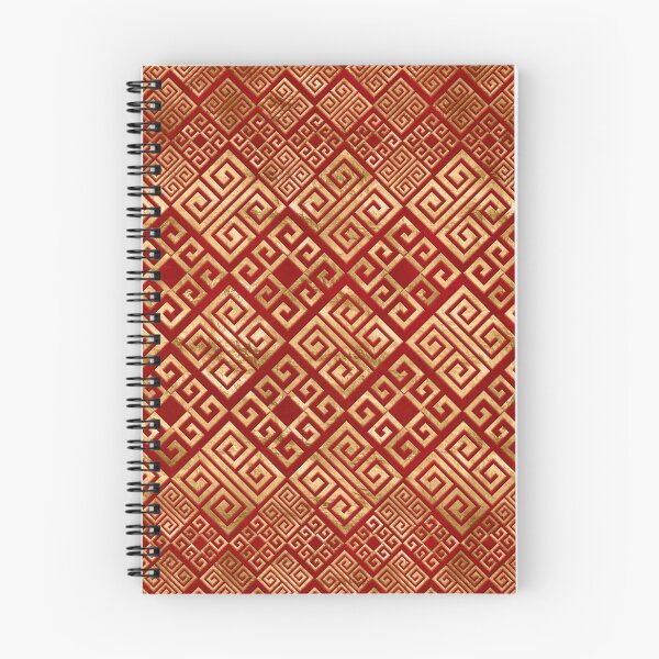 Item preview, Greek Meander - Greek Key - Gold on Red #3 designed and sold by k9printart.