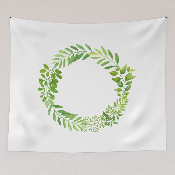 Item preview, Watercolor Botanical Leaves Flower Wreath. Green Green Green designed and sold by monodesigns.
