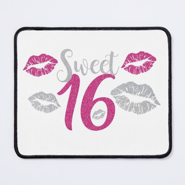 Item preview, Sweet Sixteen 16 Birthday Glitter Lips Typography designed and sold by livianasgifts.