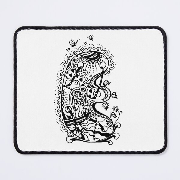 Item preview, The Letter E Alphabet Aussie Tangle in Black and White designed and sold by Heatherian.