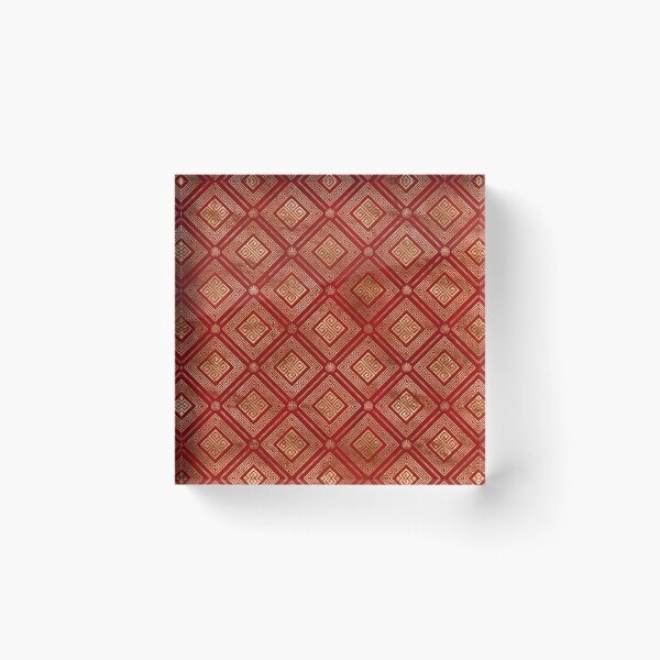 Item preview, Greek Meander - Greek Key - Gold on Red #4 designed and sold by k9printart.