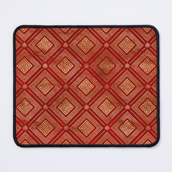 Item preview, Greek Meander - Greek Key - Gold on Red #4 designed and sold by k9printart.