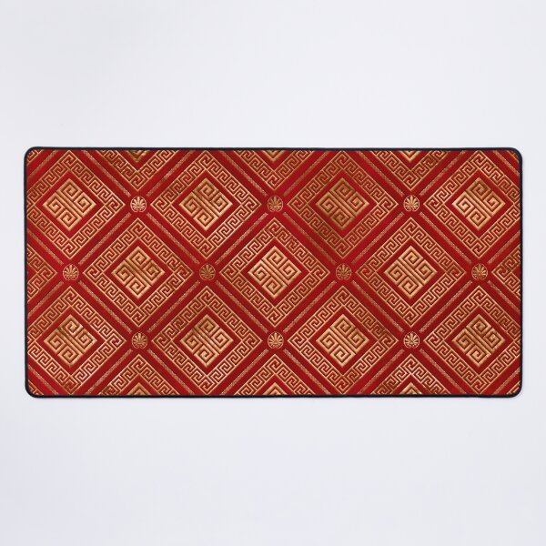Item preview, Greek Meander - Greek Key - Gold on Red #4 designed and sold by k9printart.