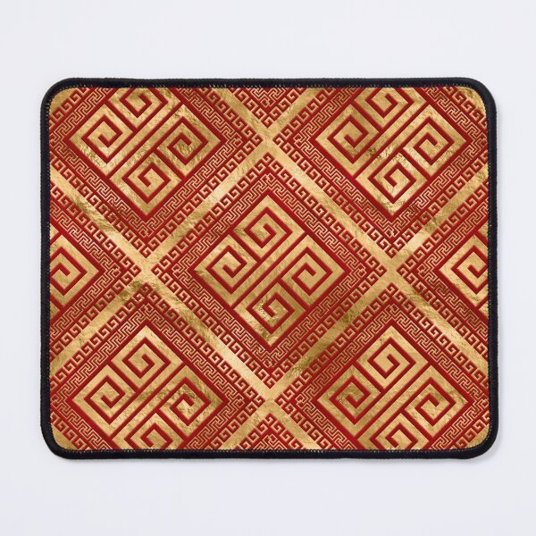 Item preview, Greek Meander - Greek Key - Gold on Red #5 designed and sold by k9printart.