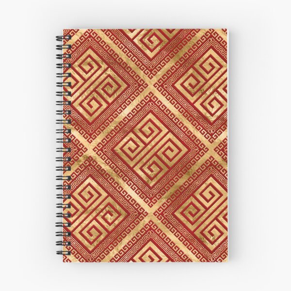 Item preview, Greek Meander - Greek Key - Gold on Red #5 designed and sold by k9printart.
