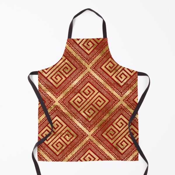 Item preview, Greek Meander - Greek Key - Gold on Red #5 designed and sold by k9printart.