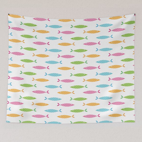 Item preview, Summer colored fish pattern designed and sold by FunnyChameleon.
